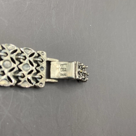 Deb Berkeley Jewelry DBJ Sterling Silver Marcasite Bracelet Watch - Picture 9 of 12